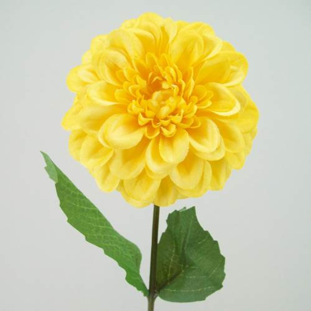 Zinnia Yellow 46cm Artificial Flowers
